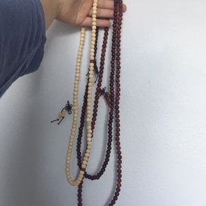 3 wood beaded hand bracelet wraps